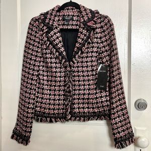 Karen Kane Lifestyle Pink Ice Fringed Jacket- sz 6